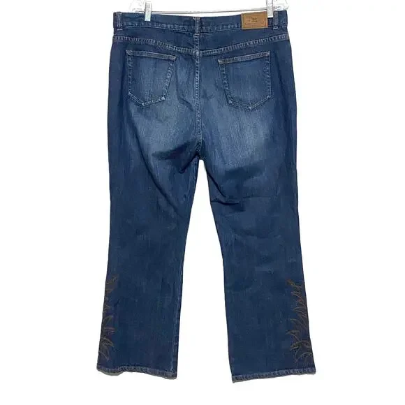 Ralph Lauren Jeans Co Bootcut Western Embroidered Leg Womens 14P 14 Petite - Picture 2 of 11